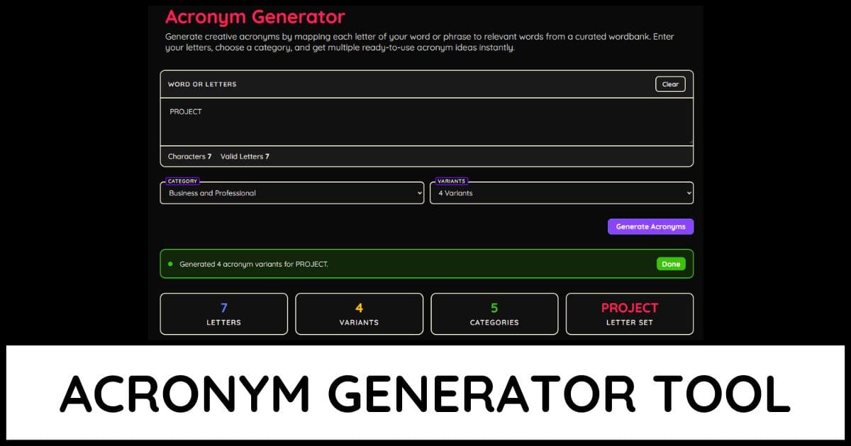 Acronym Generator