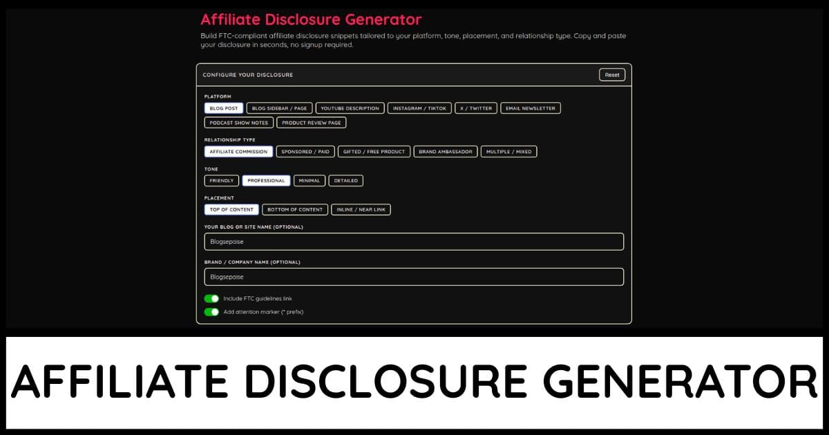 Affiliate Disclosure Generator