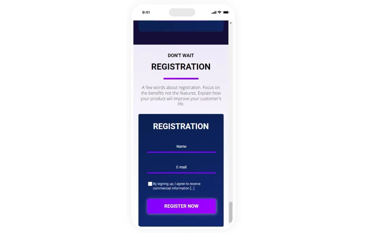 Responsive mobile design for affiliate landing pages