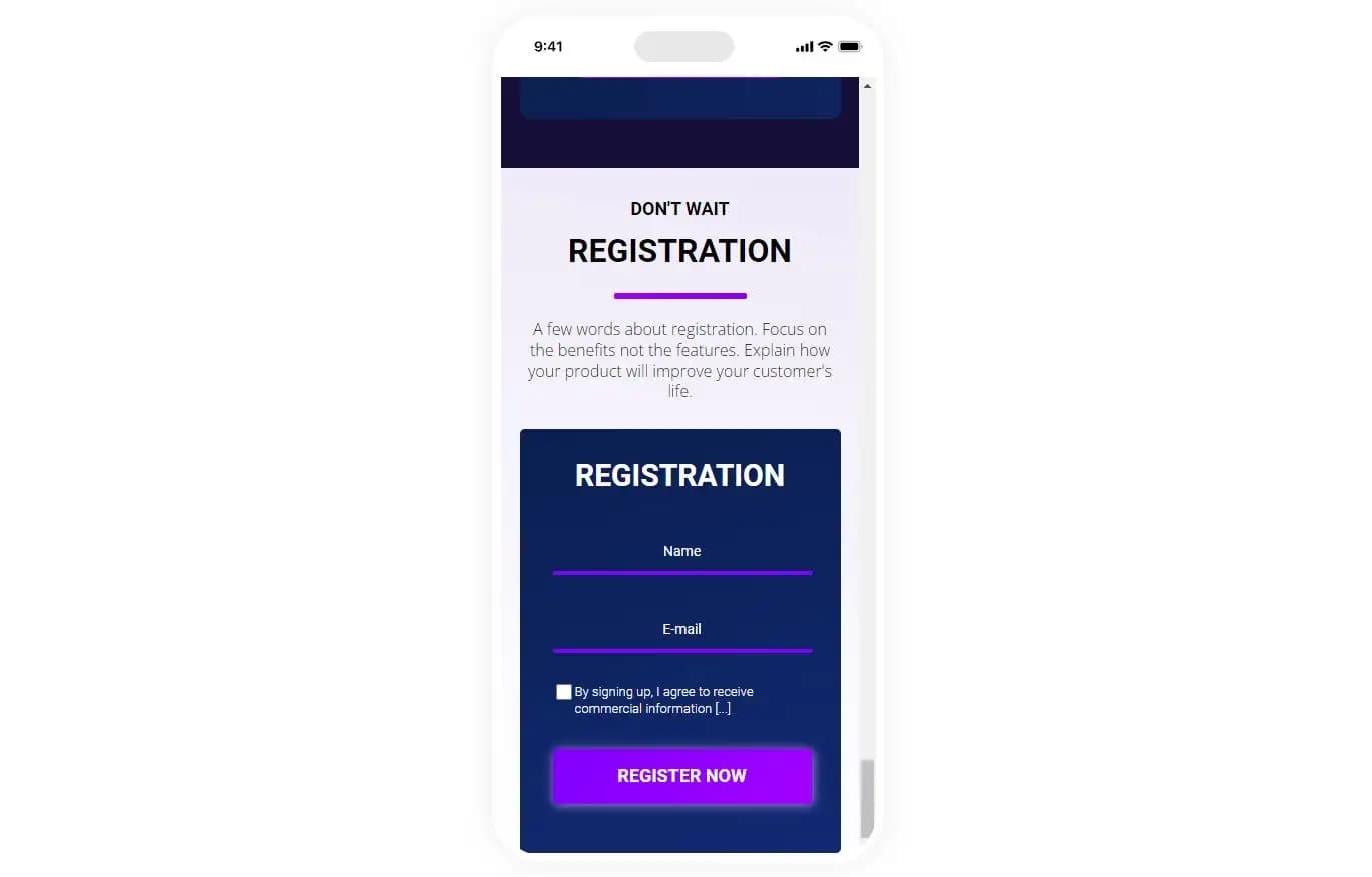 Responsive mobile design for affiliate landing pages