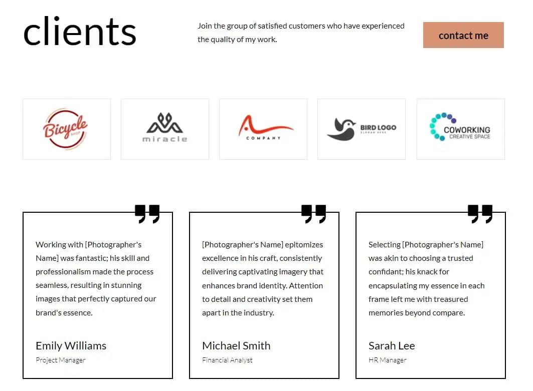 Customer testimonials on affiliate landing pages