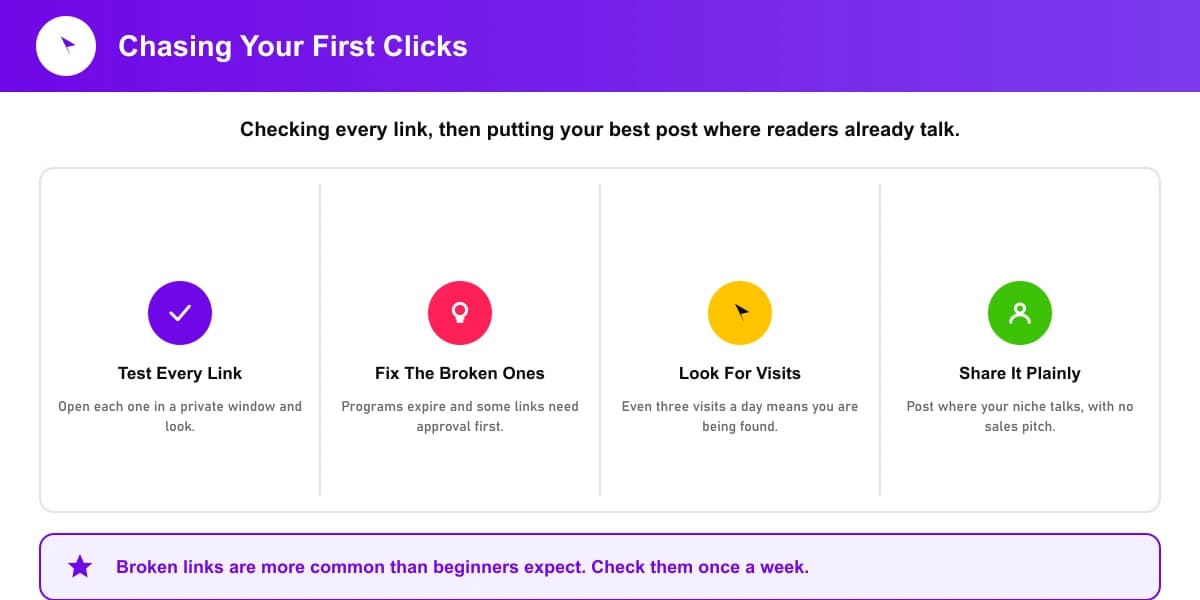 Checking affiliate links and chasing first clicks