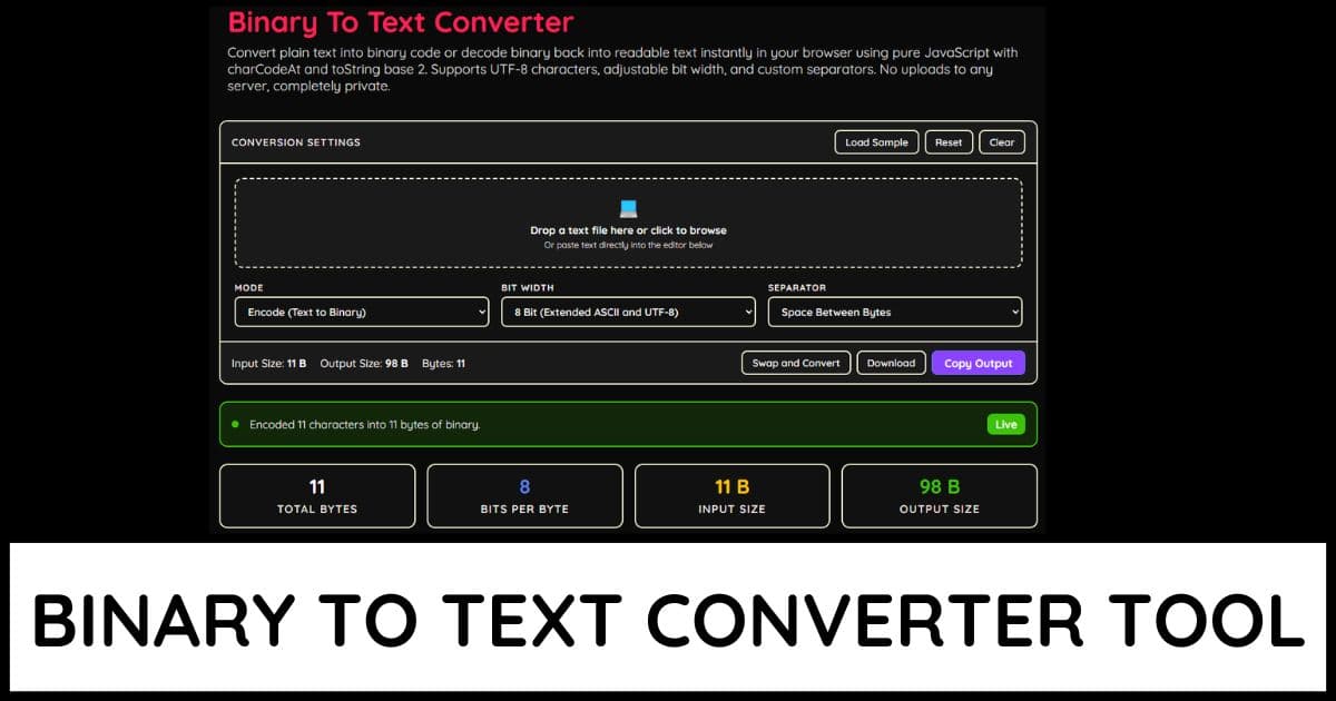 Binary To Text Converter