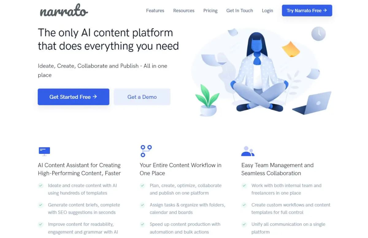 Narrato AI writing tool