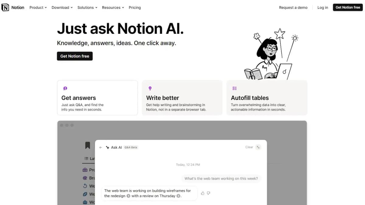 Notion AI writing tool