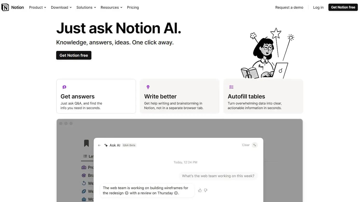 Notion AI writing tool