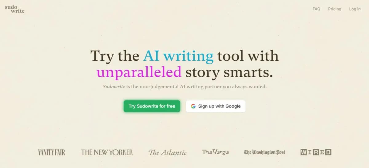 Sudowrite AI writing tool
