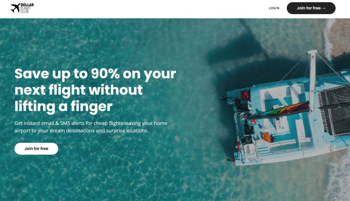 Dollar Flight Club - Membership site sharing cut-price flight deals with up to 90% savings