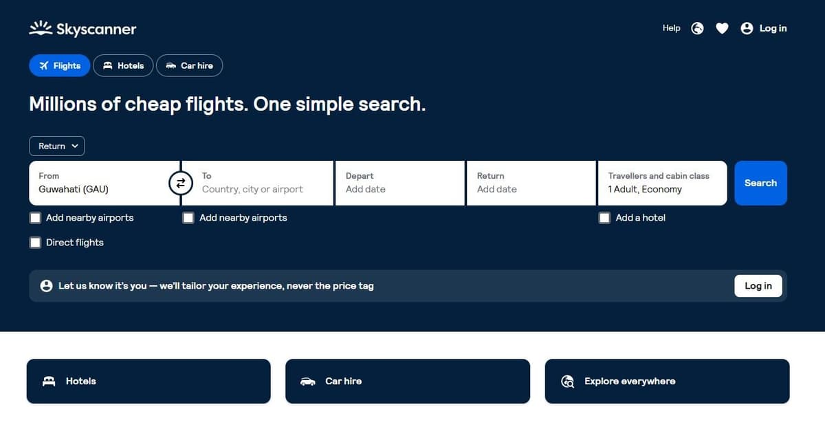 Skyscanner - World's best-known flight search engine searching 10 billion prices daily