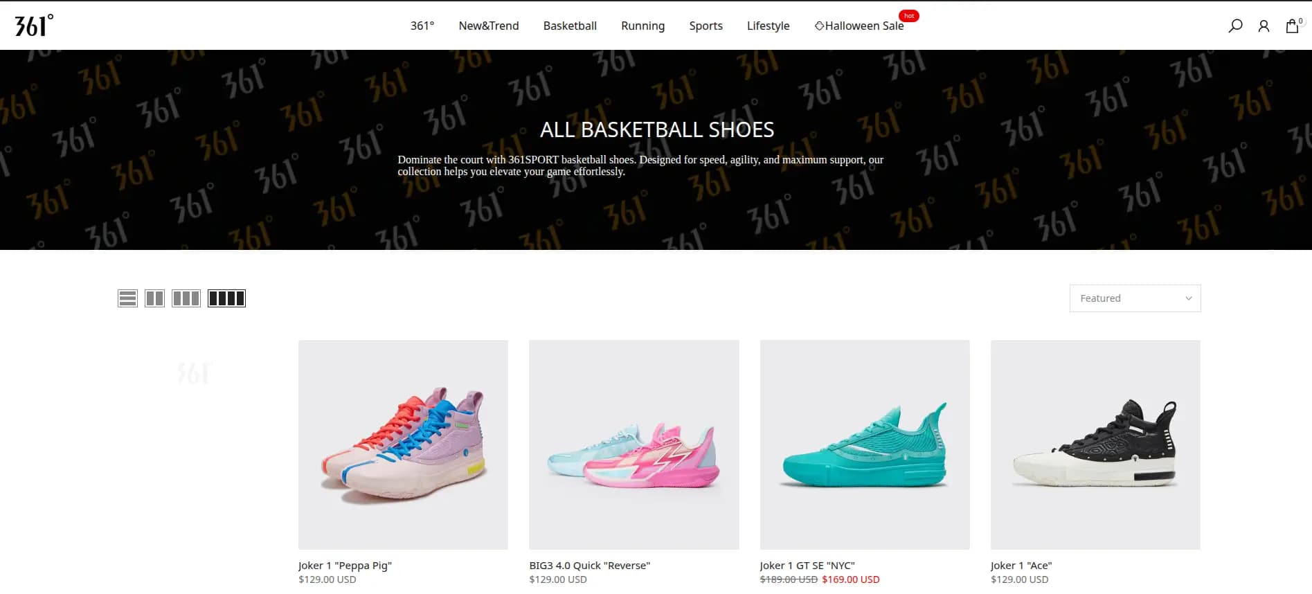 361° Sport - Global sportswear brand with basketball shoes, apparel, and accessories