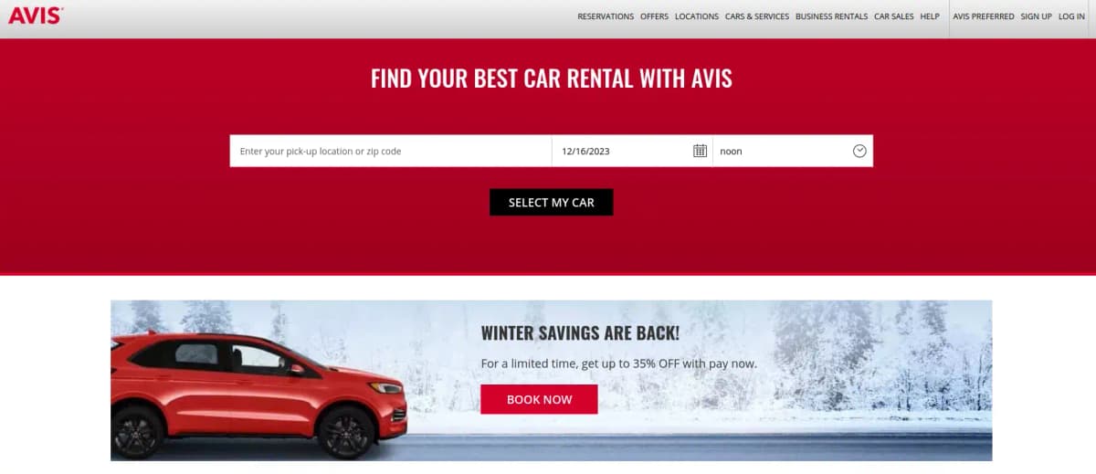 Avis car rental service