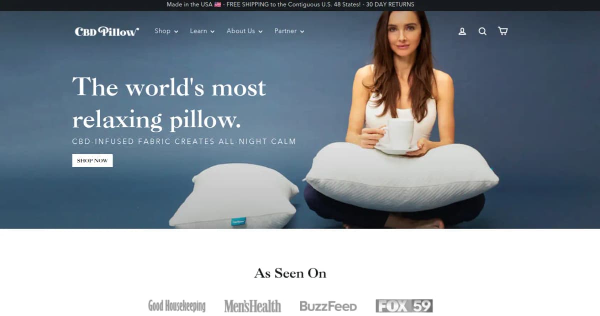 CBD Pillow - Innovative CBD-infused bedding with microencapsulation technology