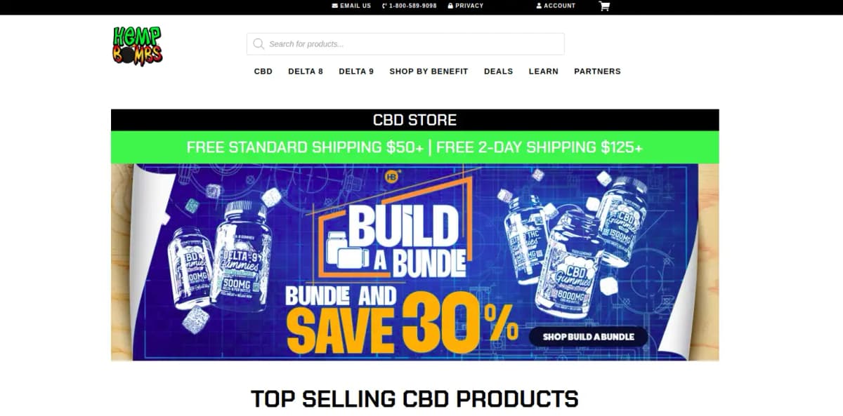Hemp Bombs - Leading CBD manufacturer with over 100 products including Delta-8 and Delta-9