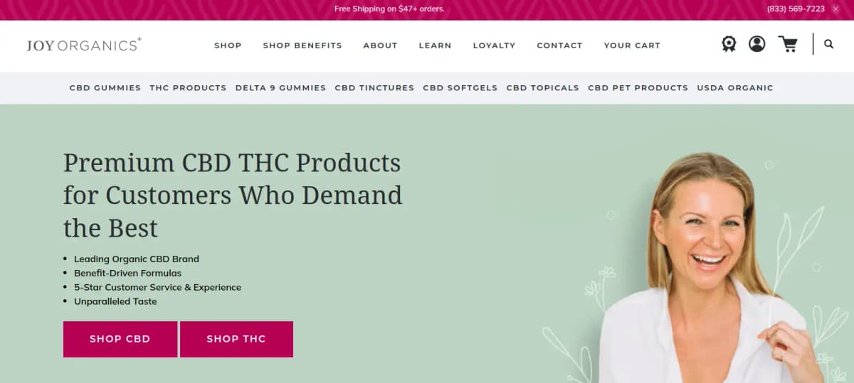 Joy Organics - Family-owned CBD company with rigorous third-party lab testing