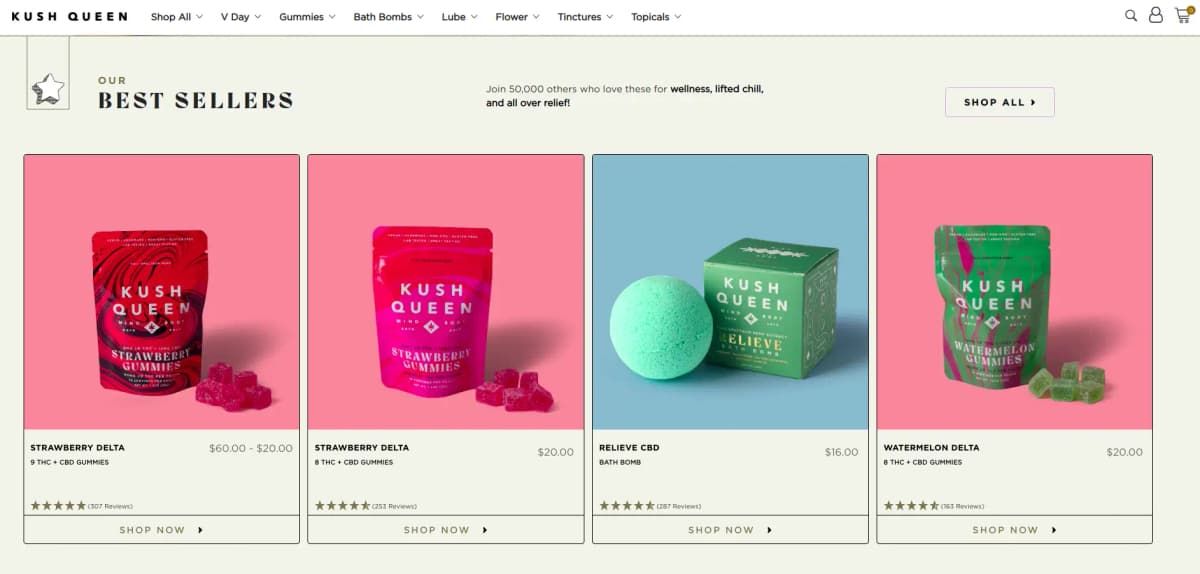 Kush Queen - Award-winning CBD and THC products catering to women and LGBTQ+ community