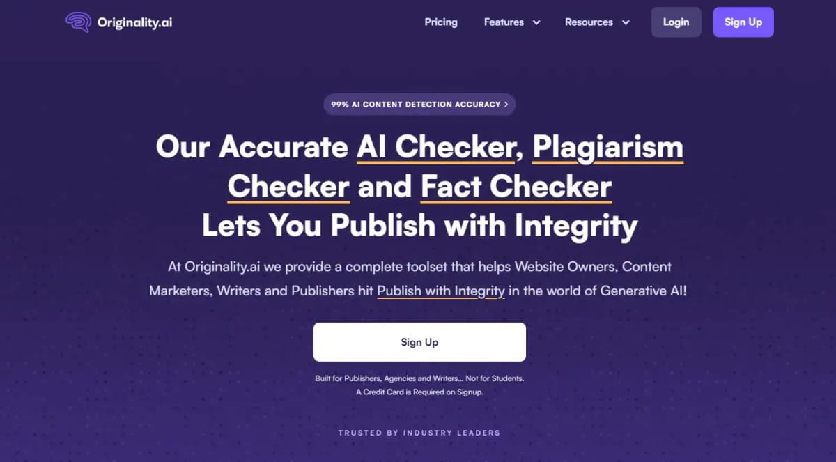 Originality.ai content optimization tool