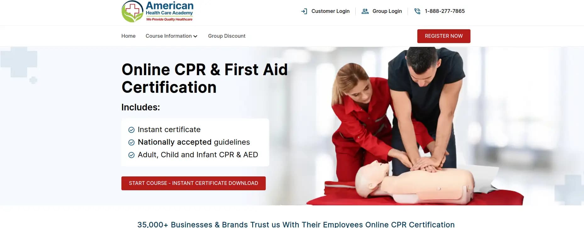 American Health Care Academy CPR and First Aid certifications