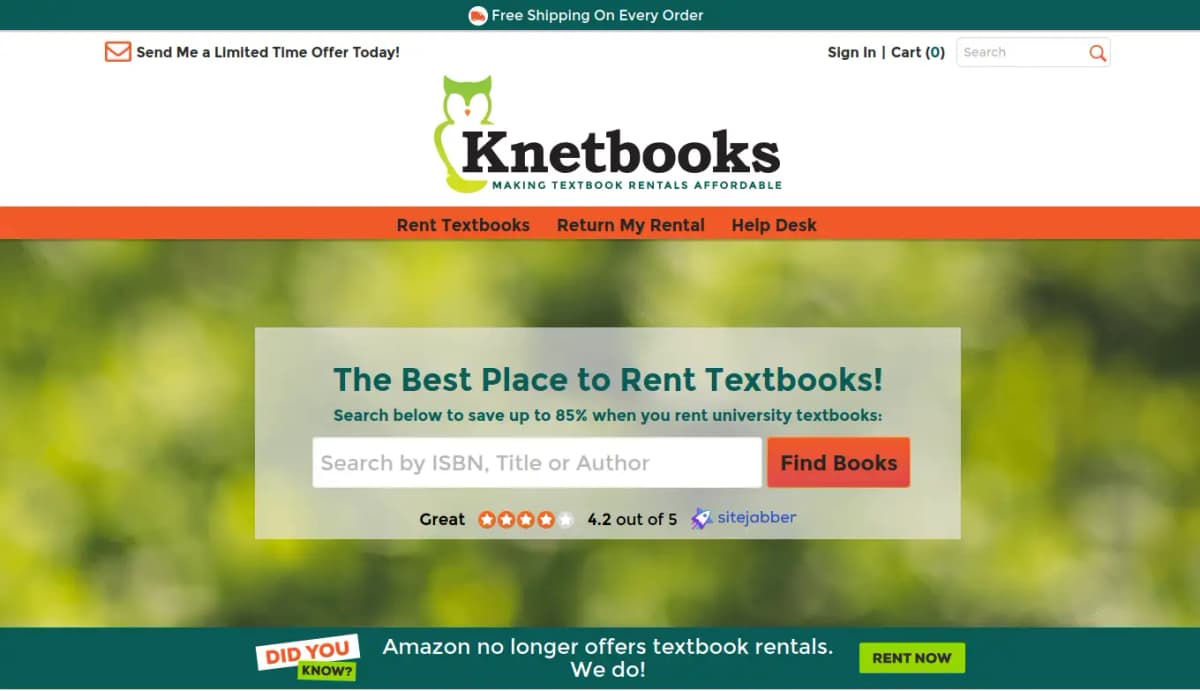 Knetbooks affordable college textbook rentals