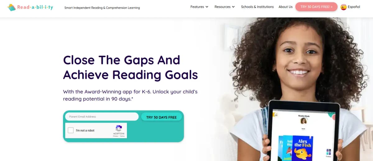 Readability children's reading learning app