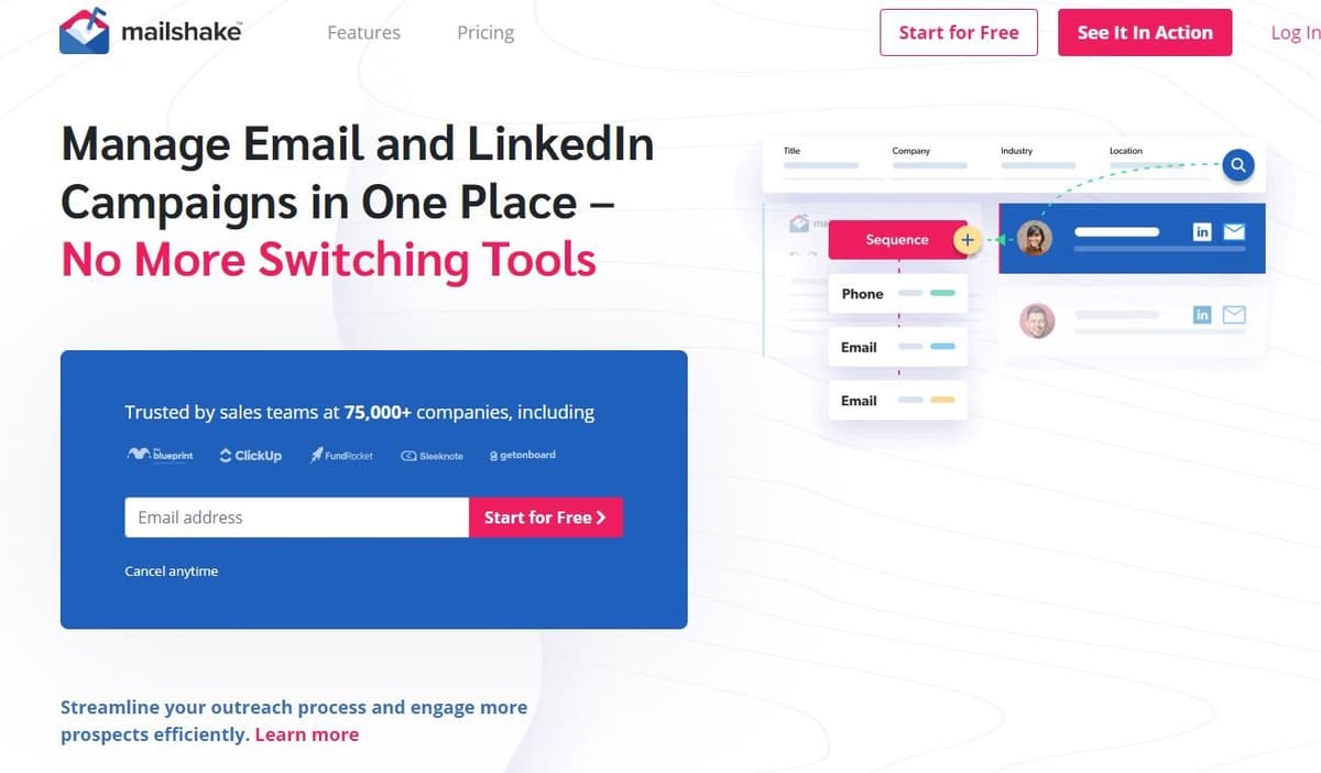 Mailshake email marketing tool