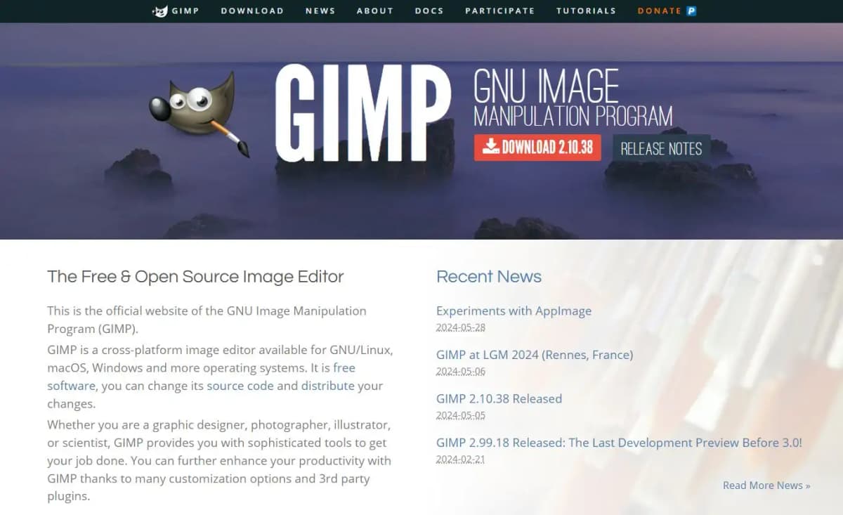 GIMP graphic design tool