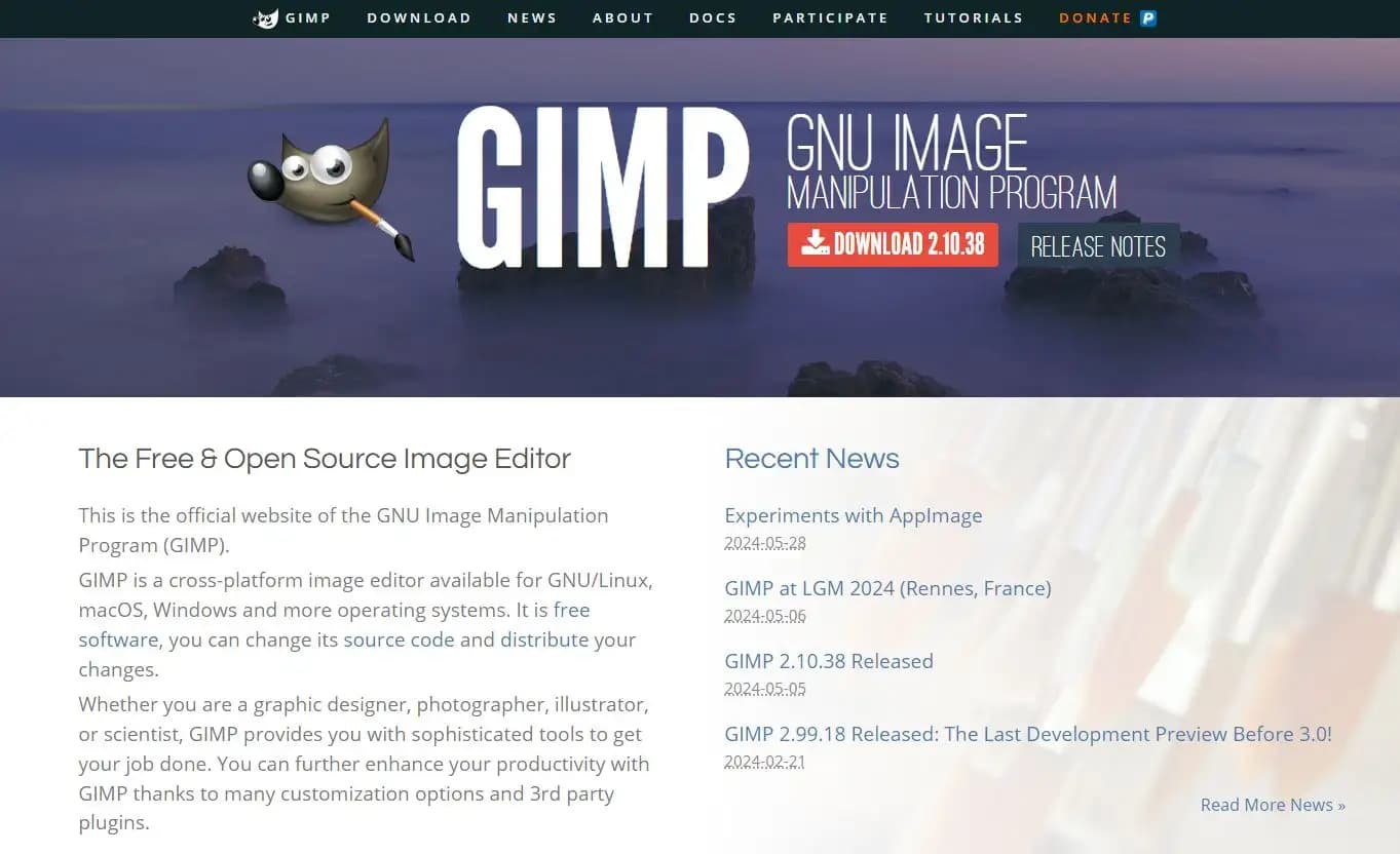 GIMP graphic design tool