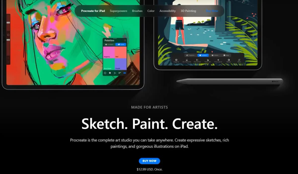 Procreate pricing and features