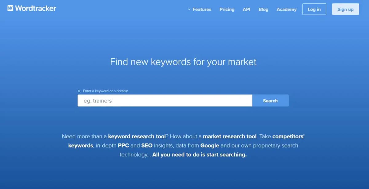 Wordtracker keyword research tool