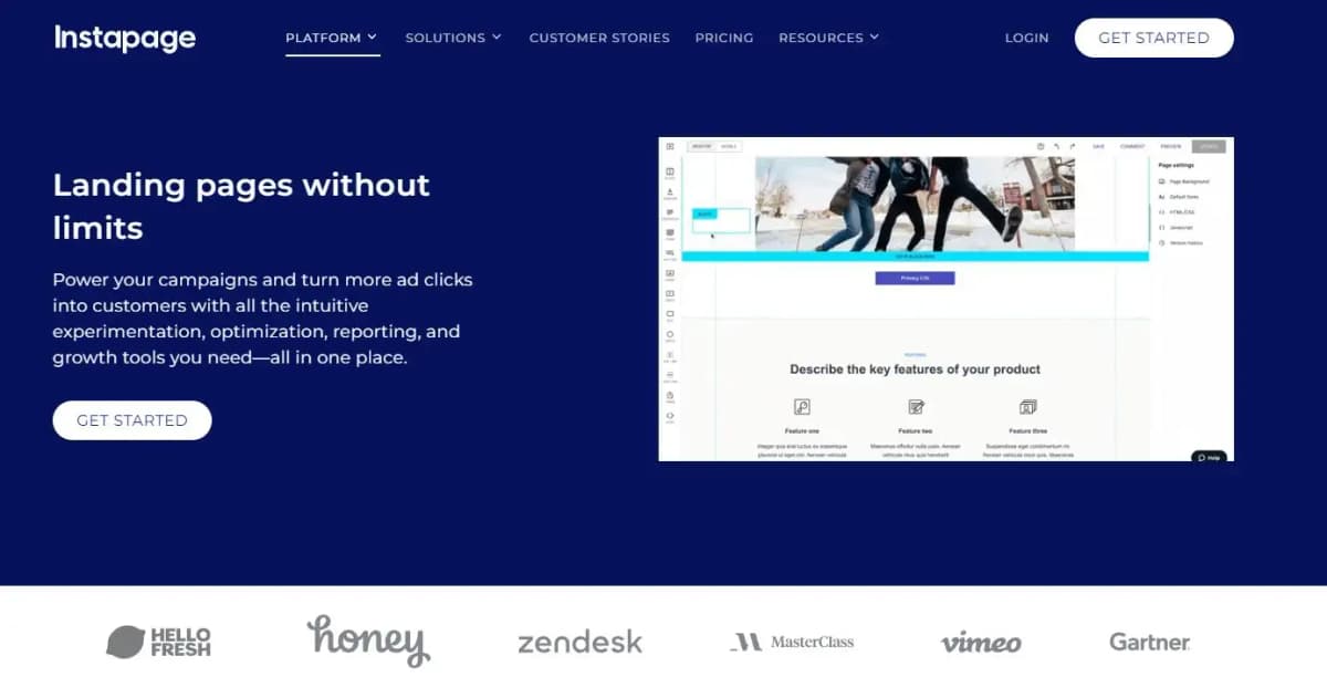 Instapage landing page builder