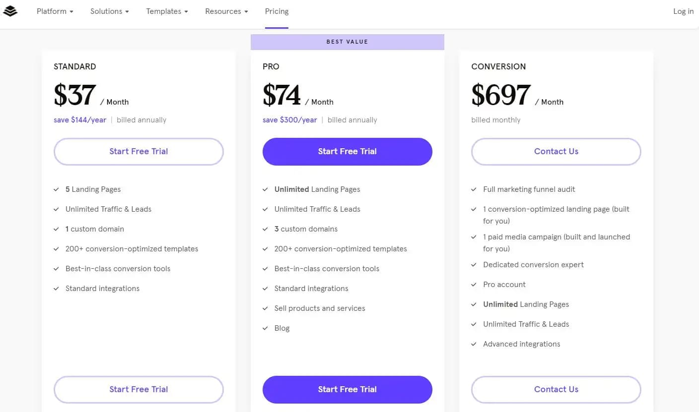 Leadpages pricing