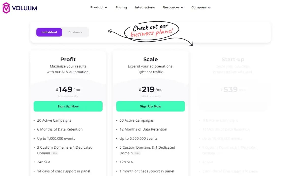 Voluum pricing