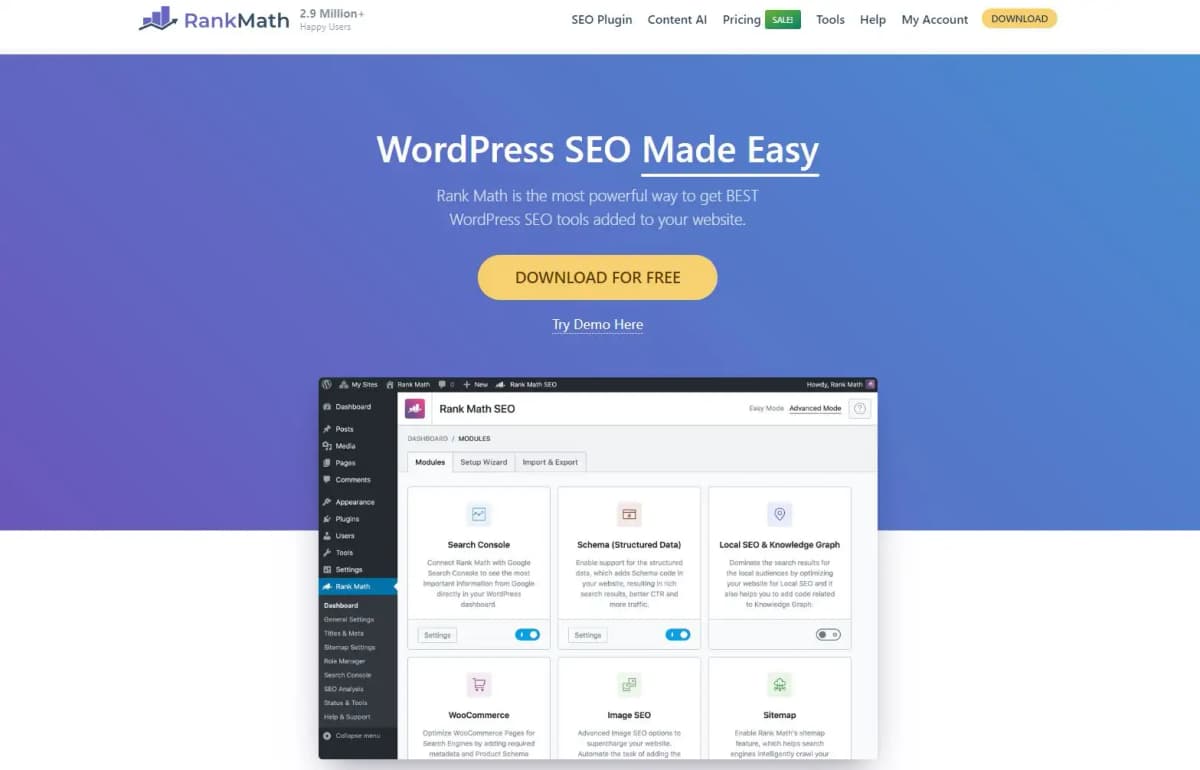RankMath SEO plugin