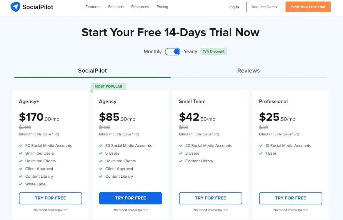 SocialPilot pricing