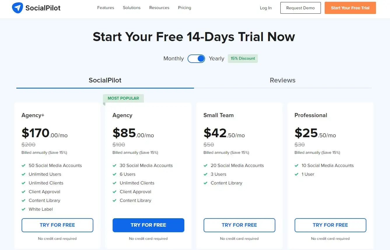 SocialPilot pricing