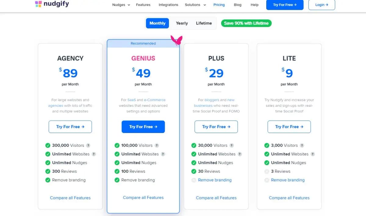 Nudgify social proof tool