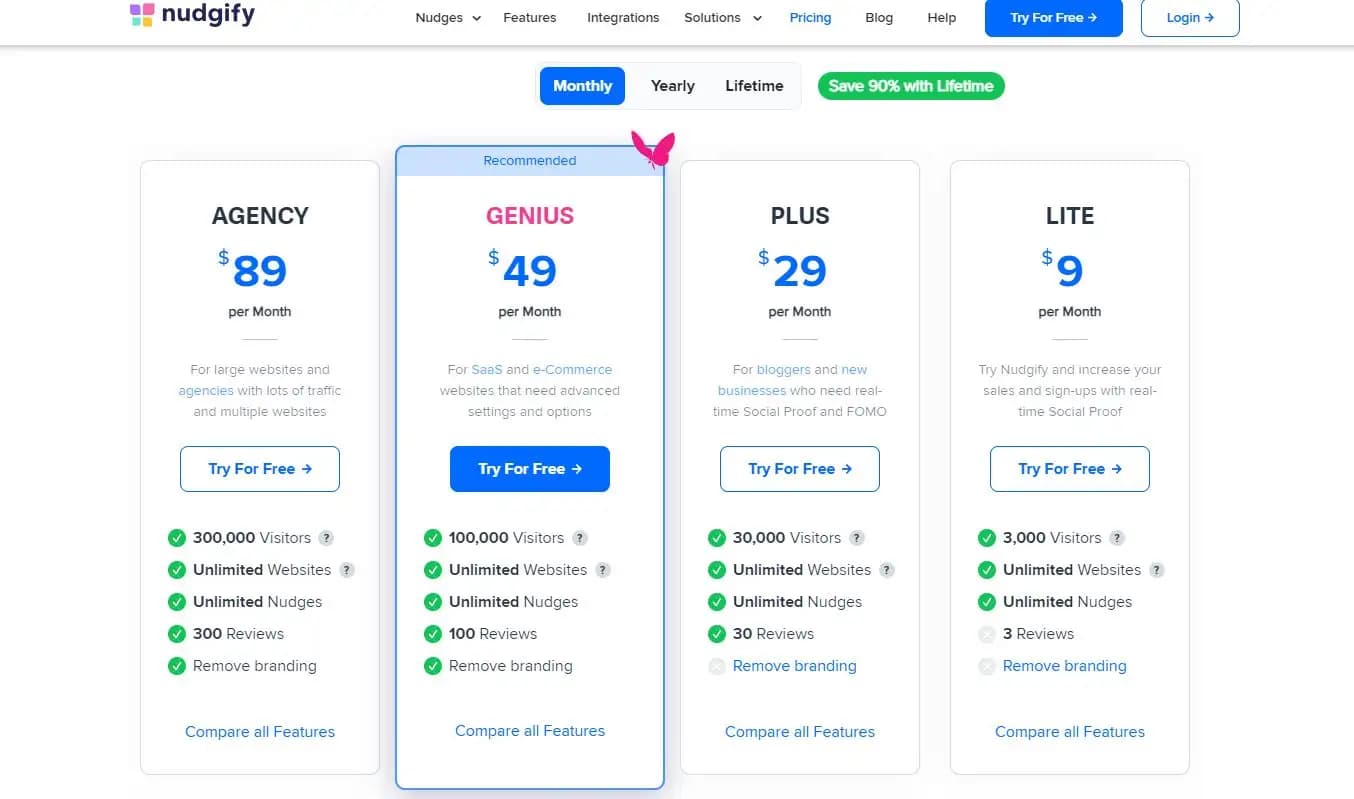 Nudgify social proof tool