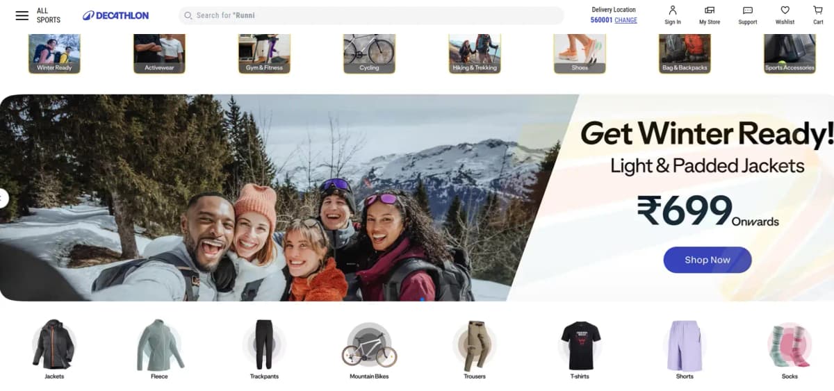 Decathlon sports gear