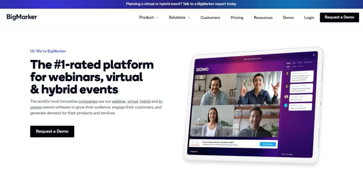 BigMarker webinar platform