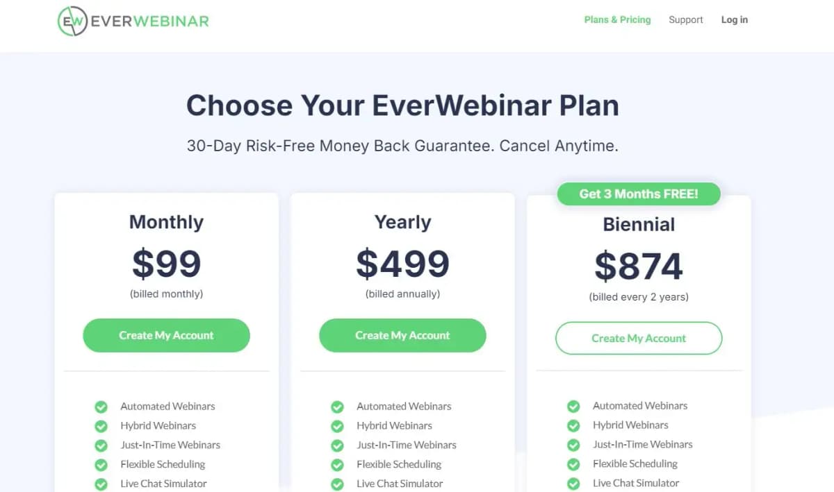 EverWebinar pricing