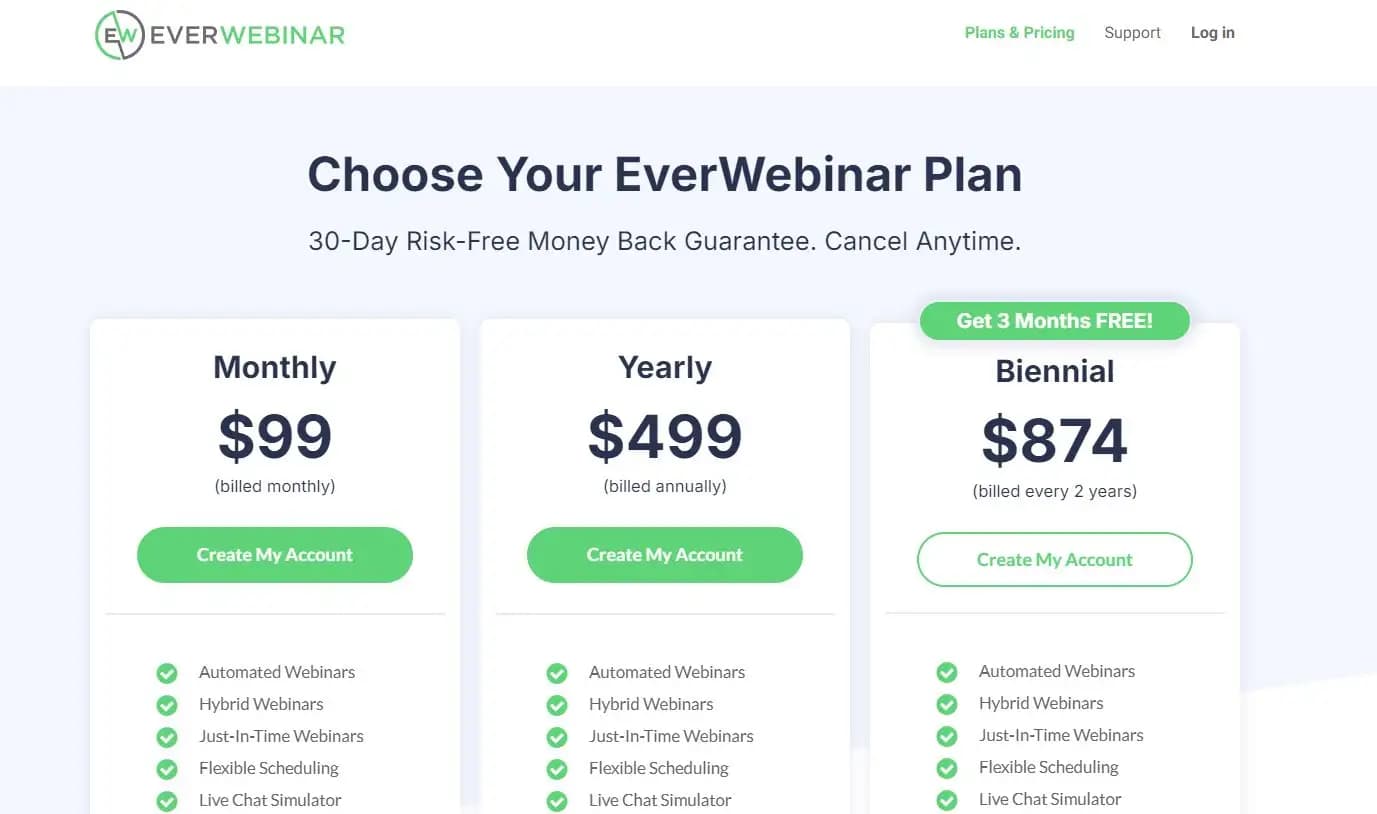 EverWebinar pricing