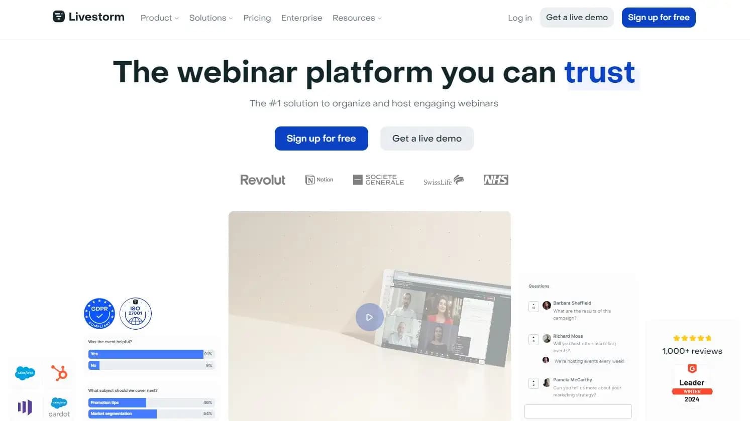 Livestorm webinar platform