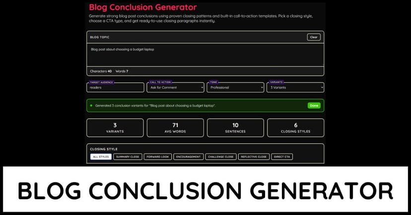 Blog Conclusion Generator