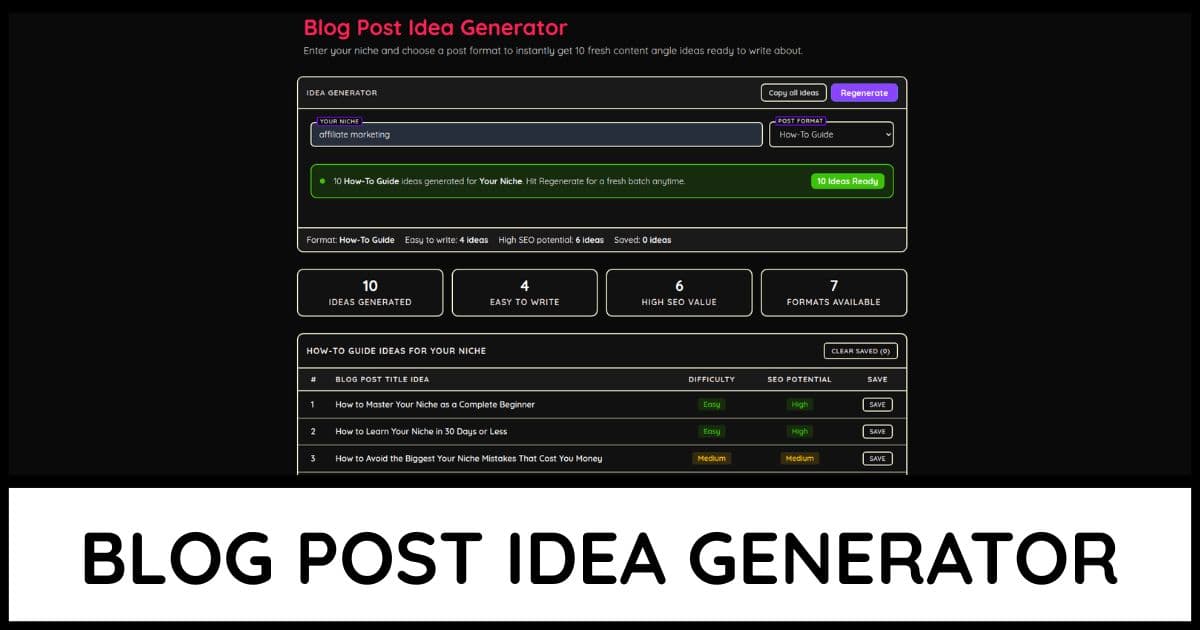 Blog Post Idea Generator