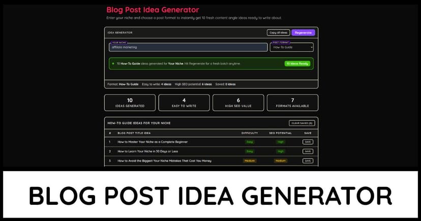 Blog Post Idea Generator