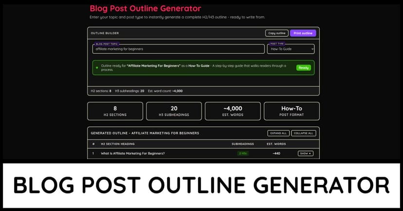 Blog Post Outline Generator