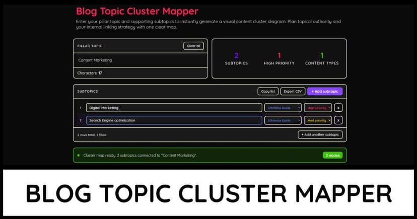 Blog Topic Cluster Mapper
