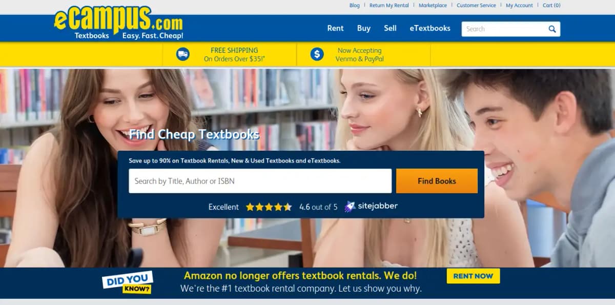 eCampus.com textbook rentals and sales