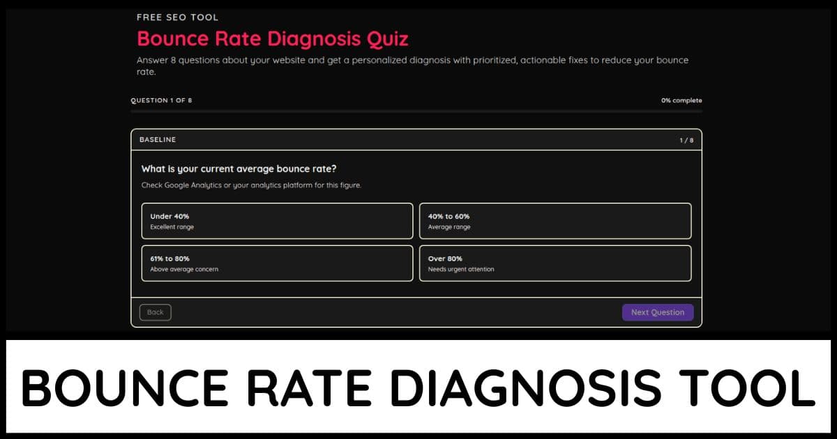 Bounce Rate Diagnosis Quiz