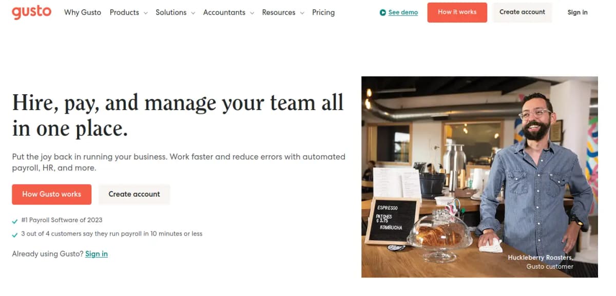 Gusto payroll and HR management