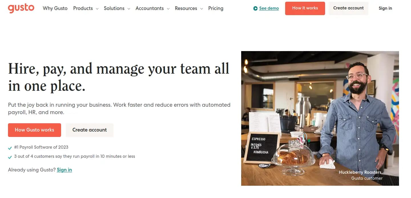 Gusto payroll and HR management